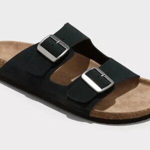 Men's NEW Genuine Suede Sandals Goodfellow & Co, Black US 13M, Like Birk Arizona